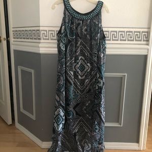 Art Deco Paisley sleeveless dress size OX (16)